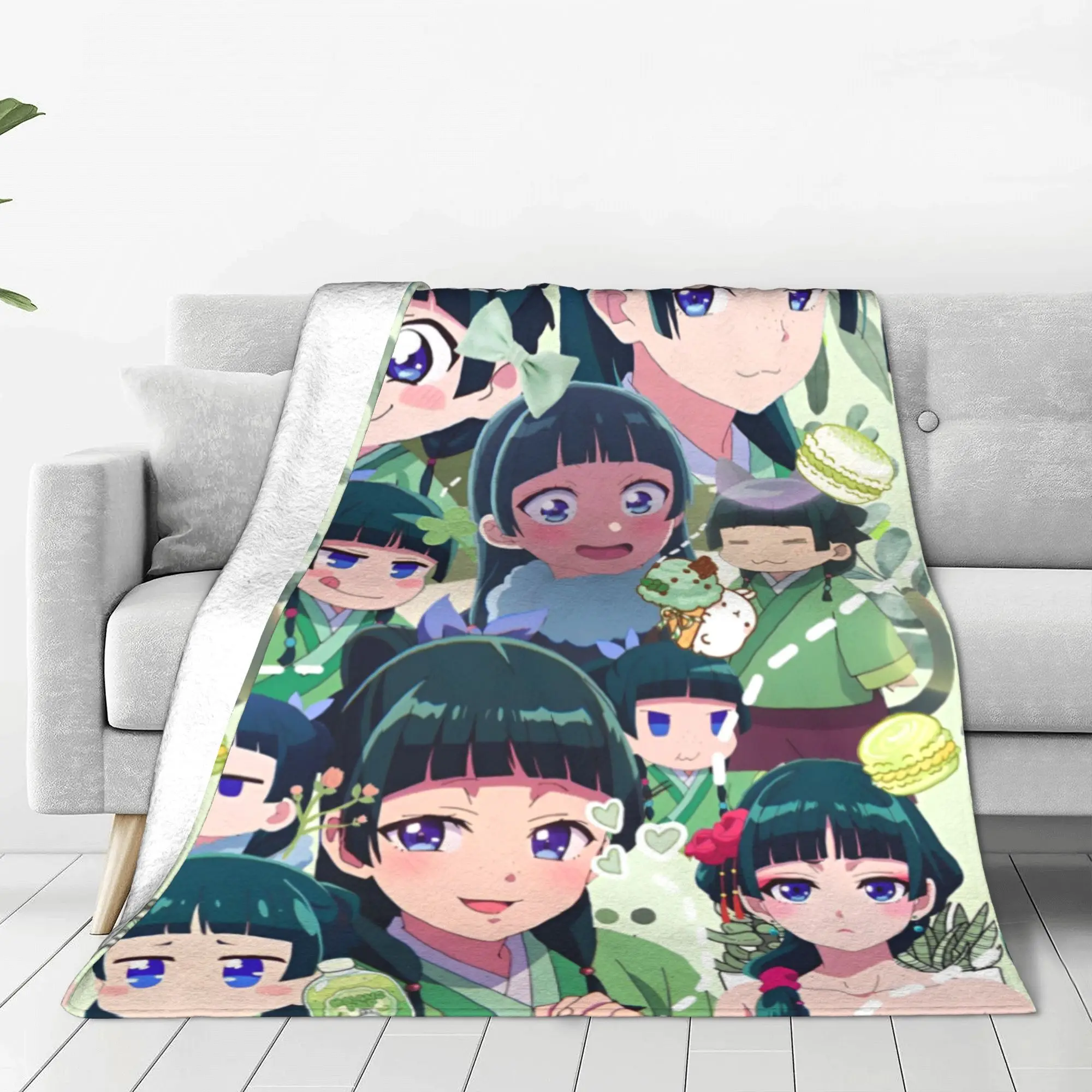 The Apothecary Diaries Maomao Blankets Cartoon Anime Fuzzy Funny Soft Throw Blankets for Bedspread Textile Decor Travel