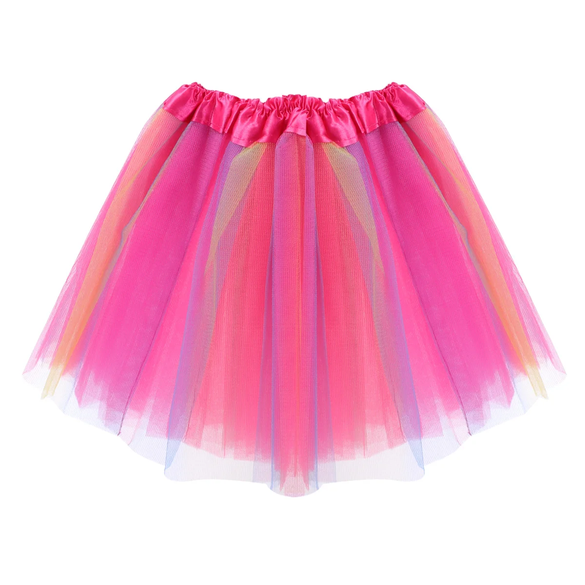 

Tutu Skirt For Girls 100-140Cm Tulle Pettiskirt Baby Girl Gauze Skirt For Party Dance Performance Rose Red