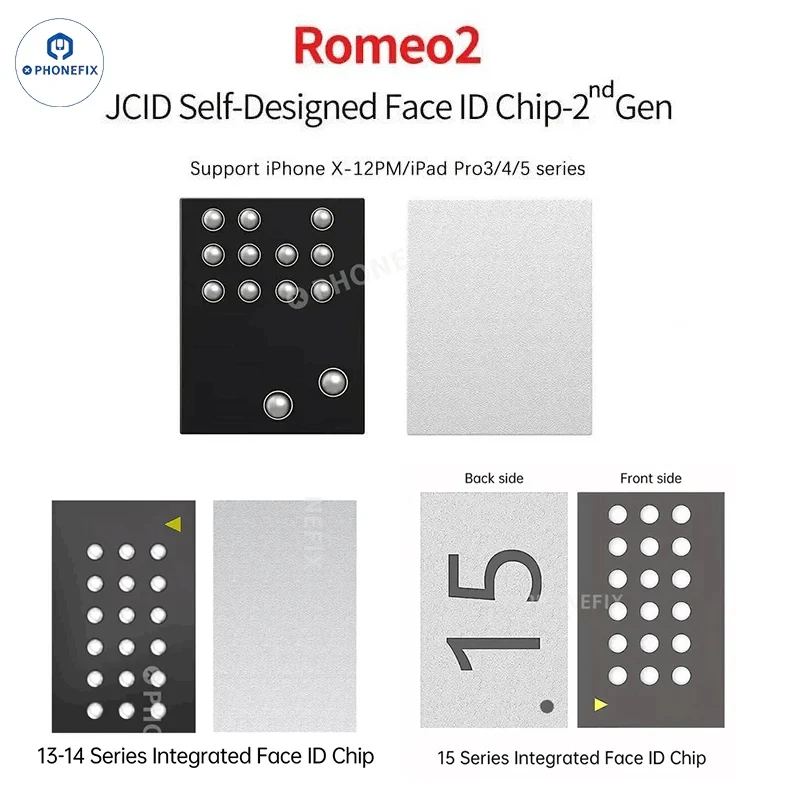 JCID Romeo-2 Face ID Chip IC Zamienny układ naprawczy matrycy punktowej do iPhone X 11 12 13 14 15Pro Max iPad pro 3/4/5 Face ID Repair