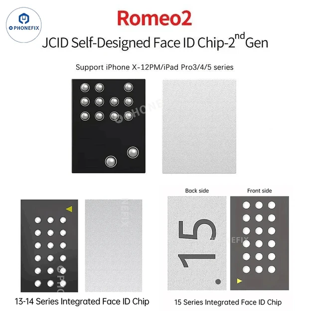 JCID Romeo-2 Face ID Chip IC Zamienny układ naprawczy matrycy punktowej do iPhone X 11 12 13 14 15Pro Max iPad pro 3/4/5 Face ID Repair