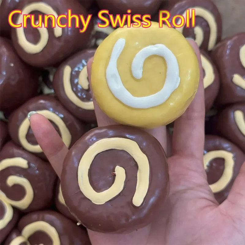 Crunchy Towel Roll Cake Squishy Pink Slow Rebound Soft Office Home Decorat Asmr Sensory Decompression Fidget Pressure Ball Gift
