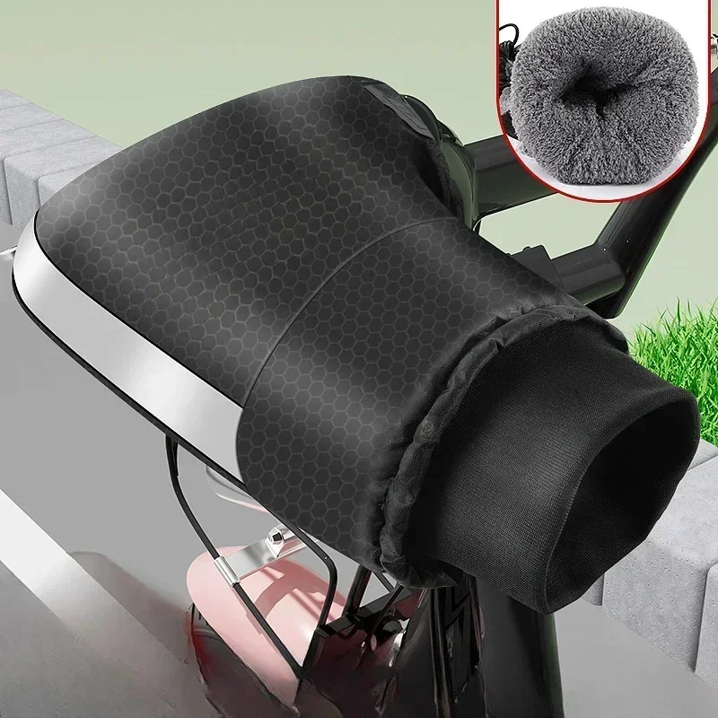 1 زوج دراجة نارية المقود يفشل مقاوم للماء المقود قفازات الثلج قفازات الشتاء الحرارية E-الدراجة الدراجات النارية قفازات #3