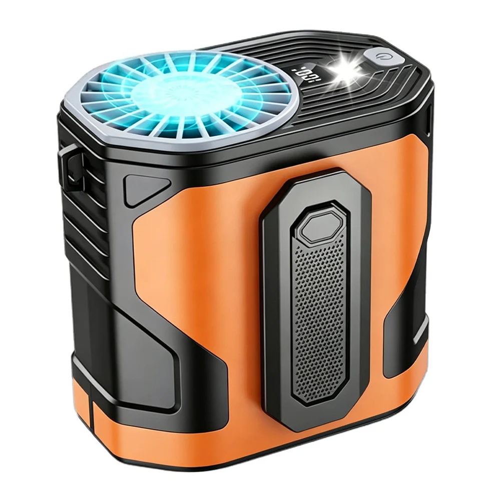 Waist Mounted Fan With Flashlight 23C Cooling USB Rechargeable Portable Neck Hanging For Mini Blower For Outdoor Work Camping