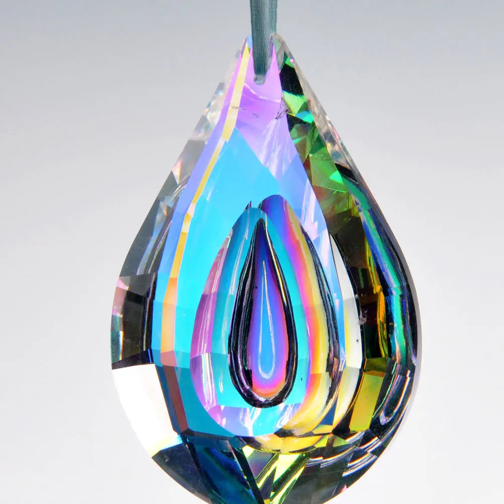 

2 pcs Pendant 38Mm Colorful Water Drop Hanging Decor For Window Door Wall Car Party Costume Jewelry Making Craft Supplies