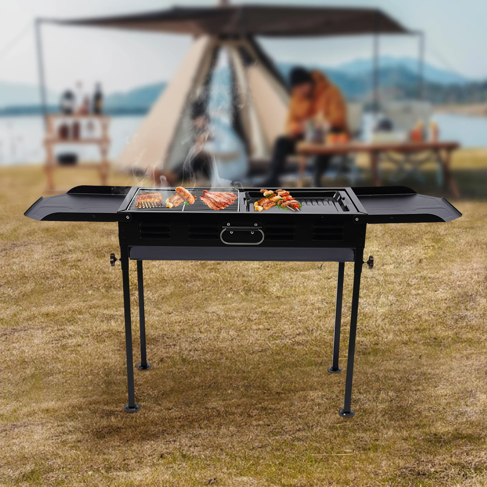 

Portable Charcoal Grill with Collapsible Design for Easy Transport and Setup, Perfect for BBQs and Outdoor Cooking