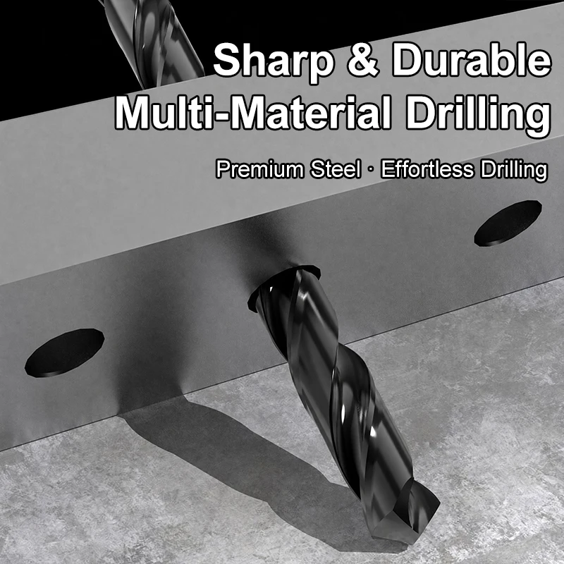 Woodworking Professional HSS Hex Shank Twist Drill Bits 1-6mm Full Set for Timber Plywood Furniture Home Repair Drilling Work