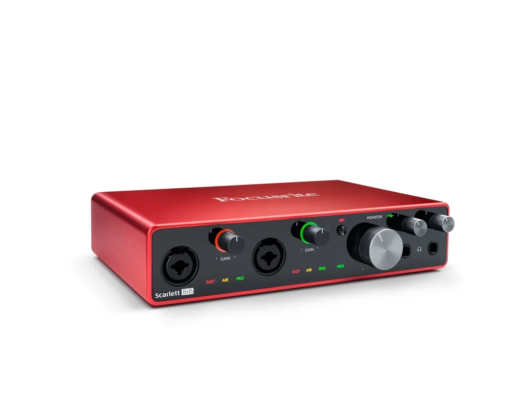 Focusrite Scarlett 8i6 3rd Gen Professional USB Audio Interface Sound Card for Sing Music Live Recording Guitar Band