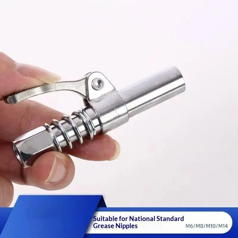 Universal Locking Clamp Grease Nozzle 10000PSI High Pressure Double Port Fits M6-M14 for Construction Machinery Repair
