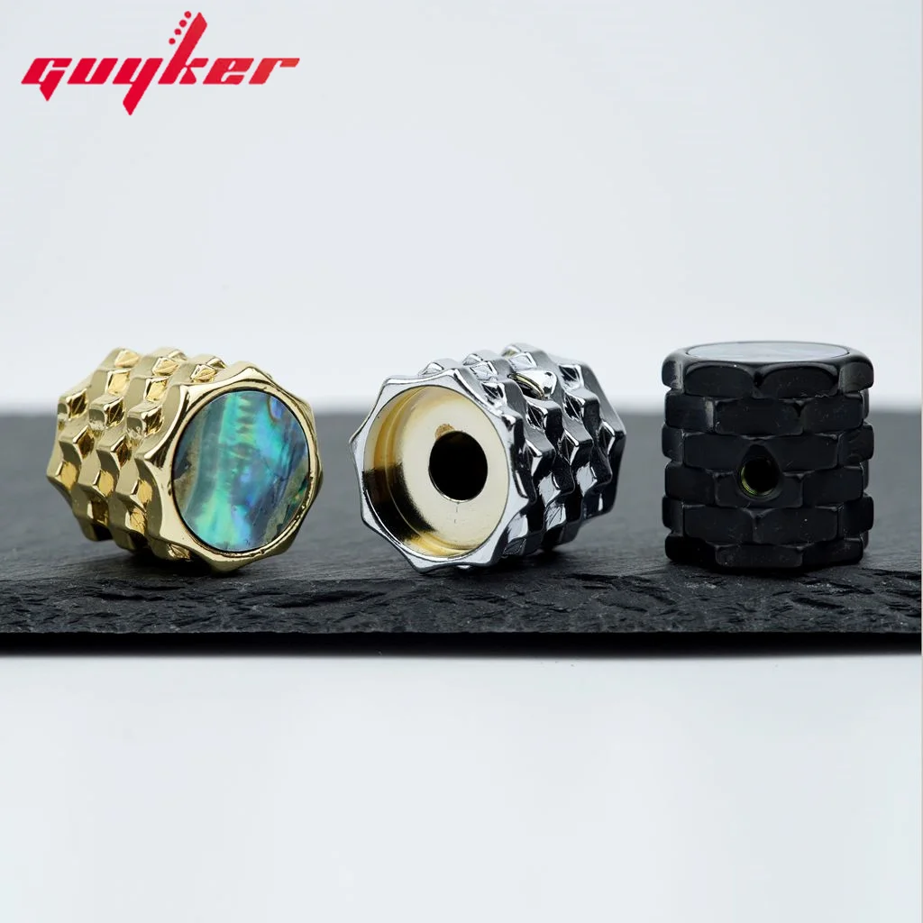 Guyker Guitar Bass Potentiometer Control Knobs Serrated Style Knobs Shell Finish Surface CKB028