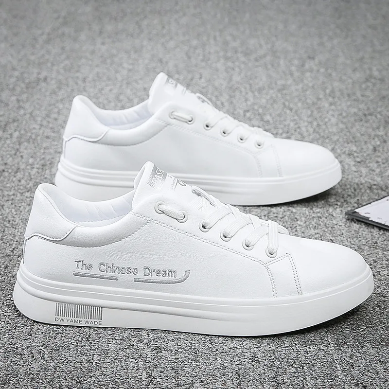 

2025 New Men Sneakers Fashion Breathble Vulcanized Shoes Pu Leather Platform Shoes White Lace Up Casual Shoes Zapatos Mujer