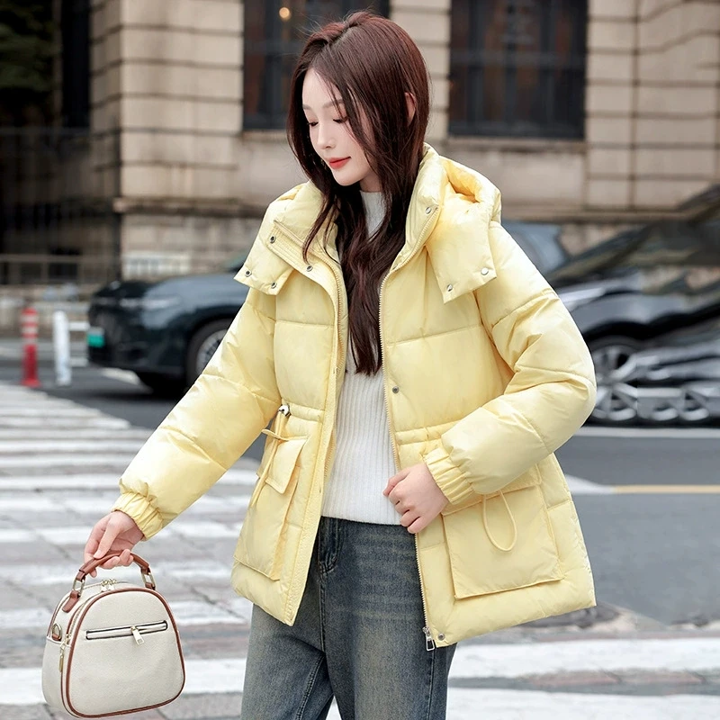 2025, mode Lose Winter Jacke Frauen Parkas Mit Kapuze Mid Lange Unten Baumwolle Mantel Lässig Warme Parkas Weibliche Schnee Outwear Mantel