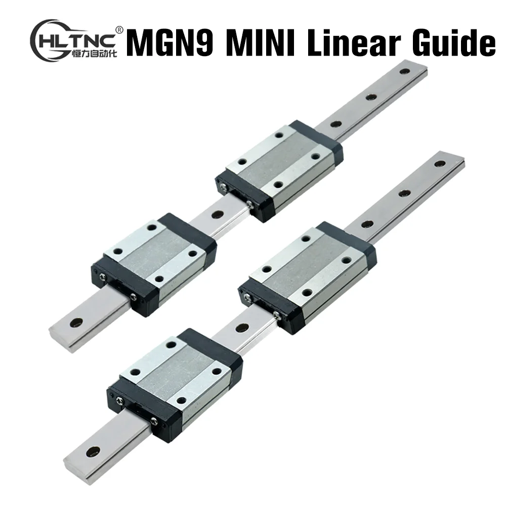 HLTNC MGN9 100 150 200 250 300mm 350 400 450 500mm 9mm Mini Linear Guide With MGN9C MGN9H Slider Carriage for CNC 3D Printer