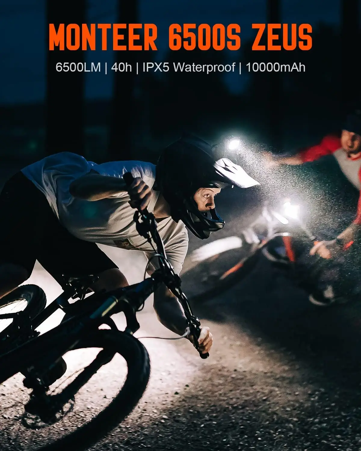 6500S Zeus Mountain Bike Headlight, 6500  of Actual max Output  Light with 3X CREE XHP50.2 and 2xXM-