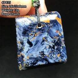 Natural Blue Pietarsite Stone Pendent Jewelry For Women Lady Man Healing Gift Crystal Beads Namibia Gemstone Rope Chains AAAAA