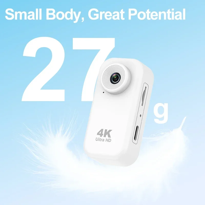Lenovo Mini Sports Camera 4K 1080P HD Screen Action Camcorder Separable Anti-Shake Vlogging Video Audio Recorder Outdoor