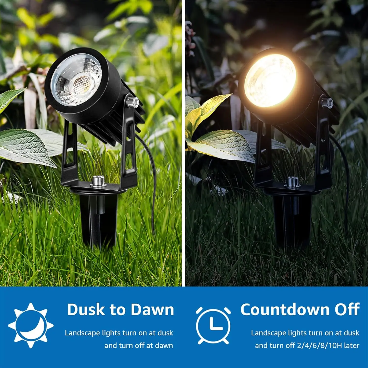 Complete laagspanning LED-landschapsverlichtingsset met 12 spots, transformator en draad