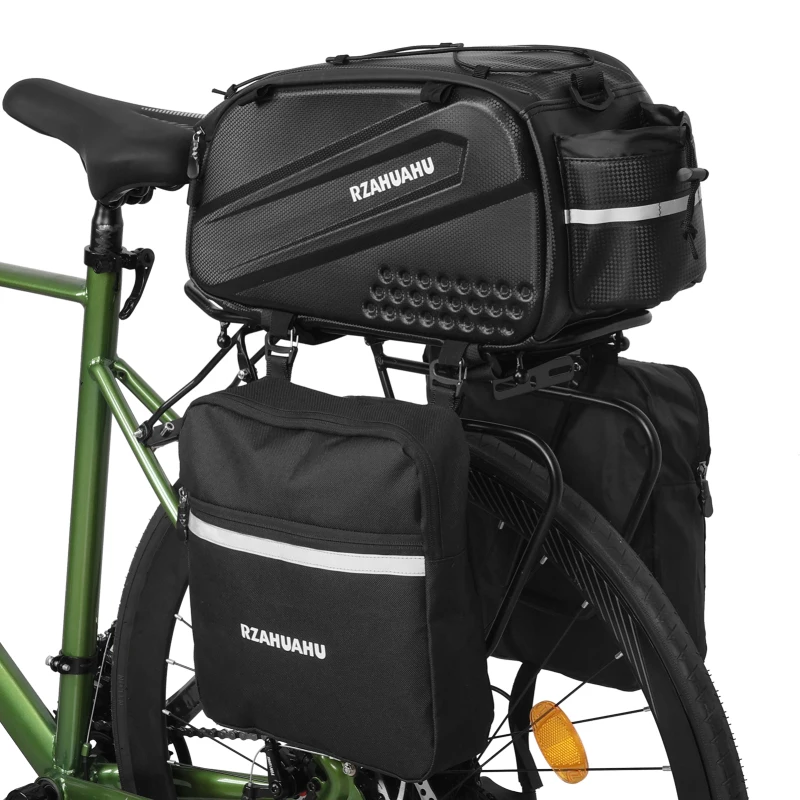 Lixada 10L Multifunctional Bicycle Rear Seat Bag Waterproof Cycling Bike Rack Trunk Cargo Bag Pannier Bag Handbag Shoulder Bag