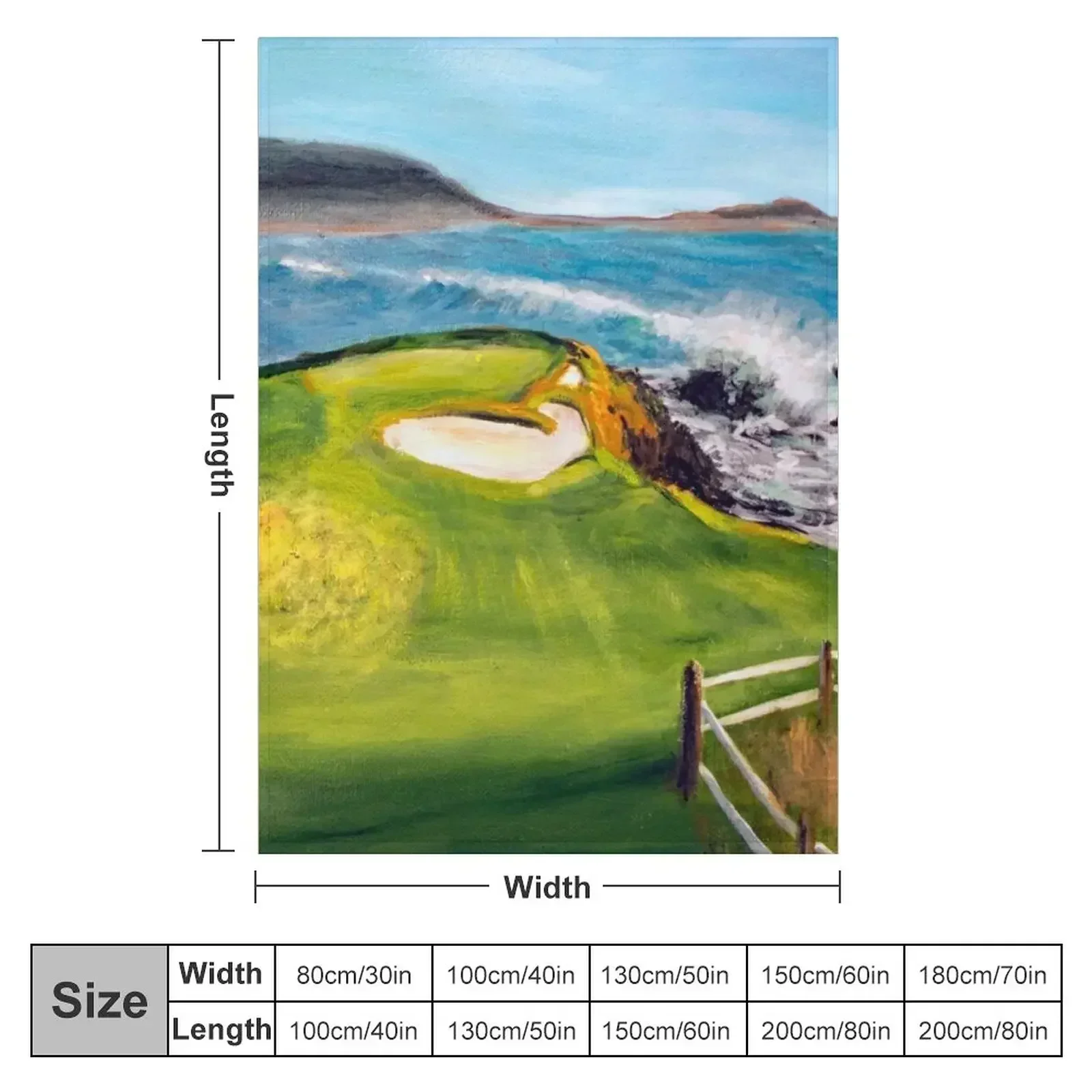 7th Hole At Pebble Beach California Throw Blanket Hairy Large for sofa Bed Blankets