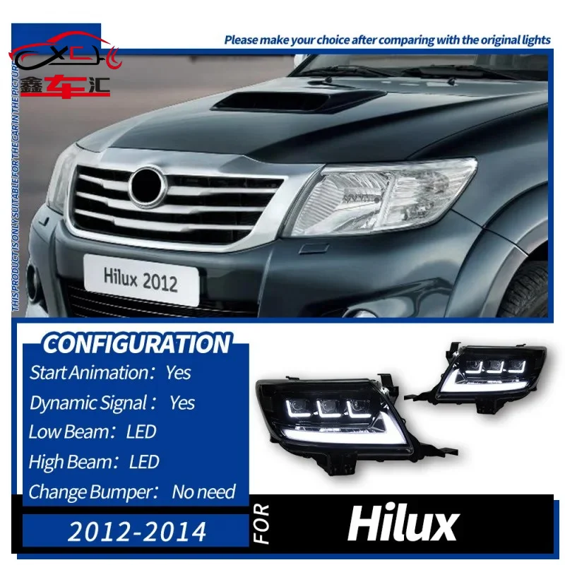 

XCH For 2012-2014 Toyota Hilux VIGO headlight assembly HILUS retrofit LED projector headlights (high and low beams)