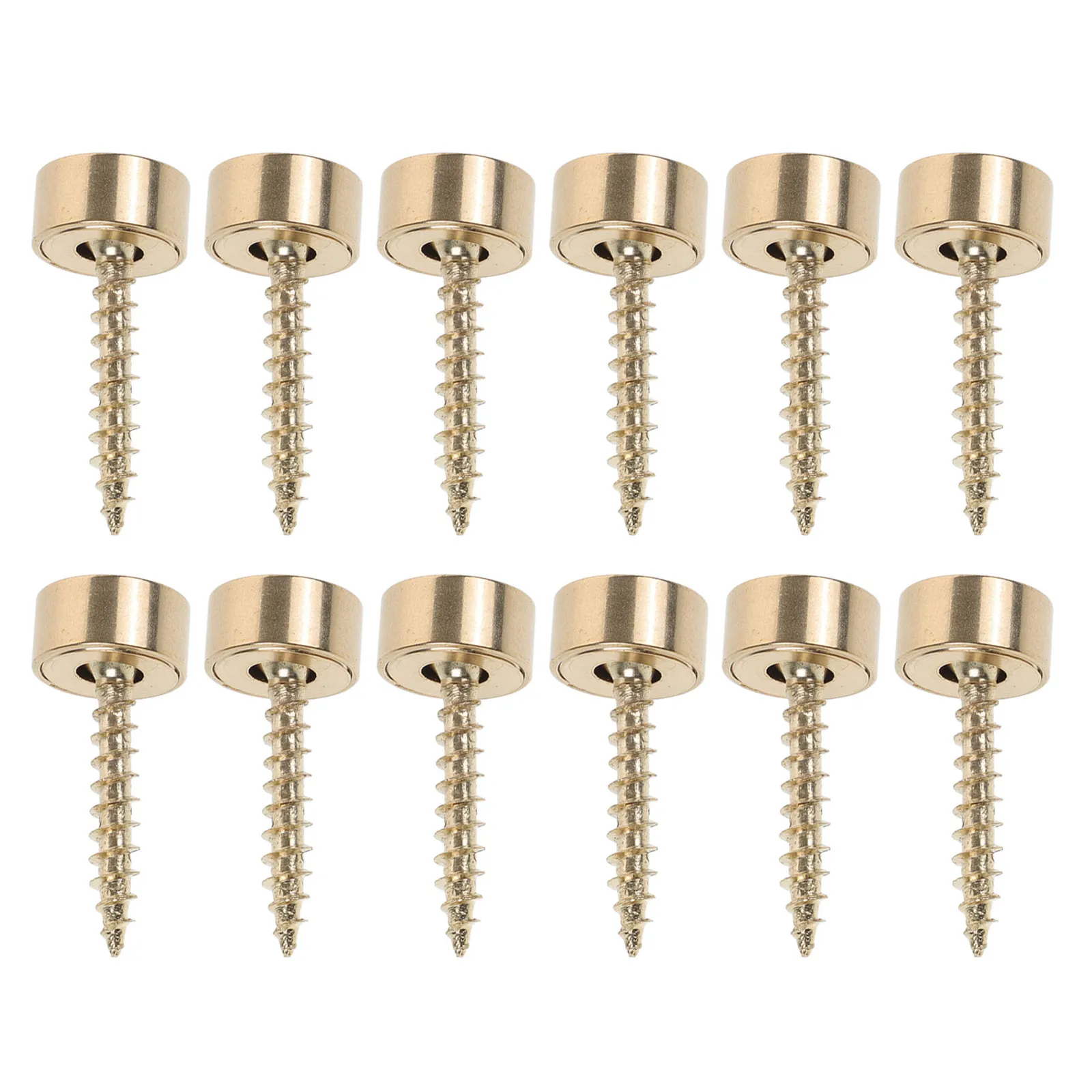 16 Pcs Screw Caps Decorative Mounting Screws Brass Covers for Plaques Threaded Mirror with Nuts