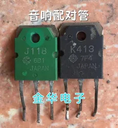 100% Original disassembly 1pair 2SK413 2SJ118(1pcs K413 J118 + 1pcs J118 ) TO-3P