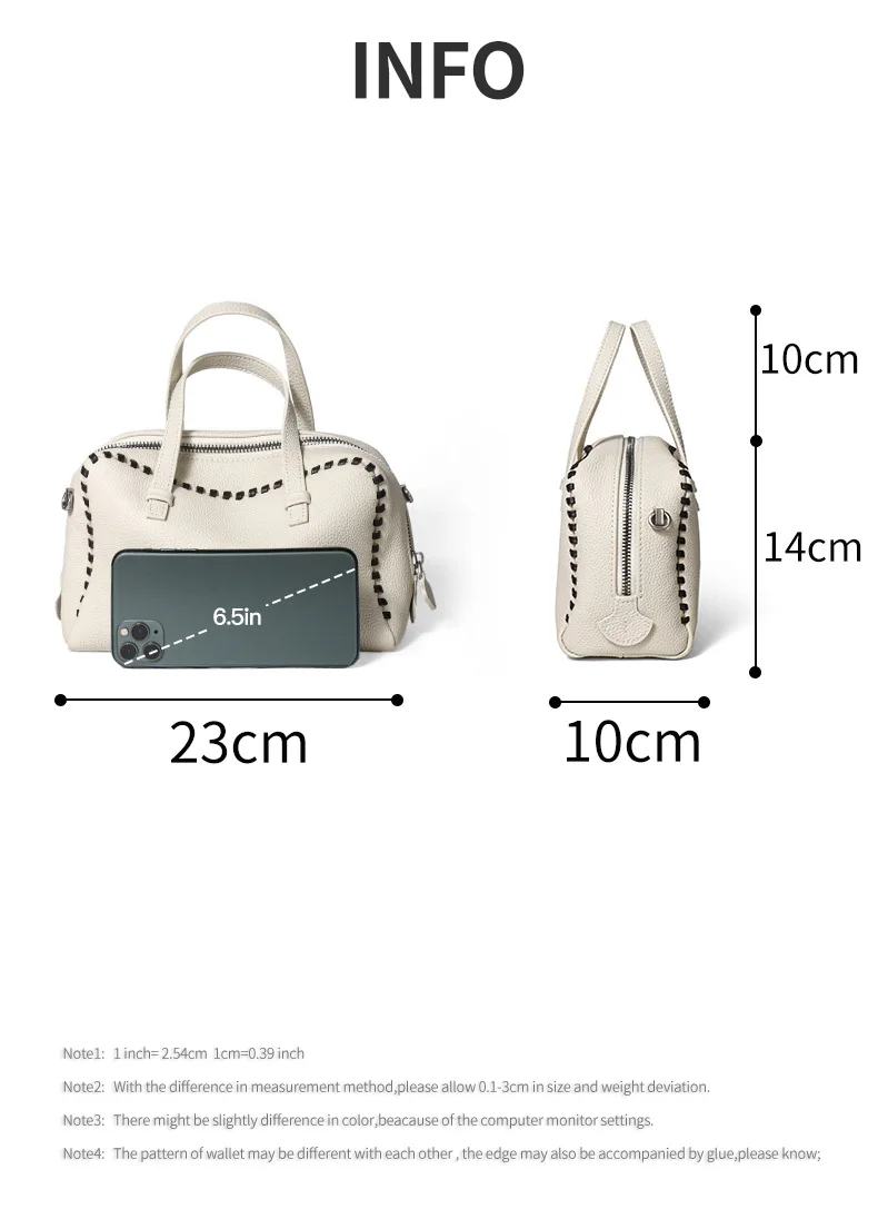 Damen Echtleder Schultertaschen 100% Crossbody Bucket Bag Weibliche Mode Einfarbige Designer Shopper Tote Marken-Trend Handtaschen Bolsas – Detail 9
