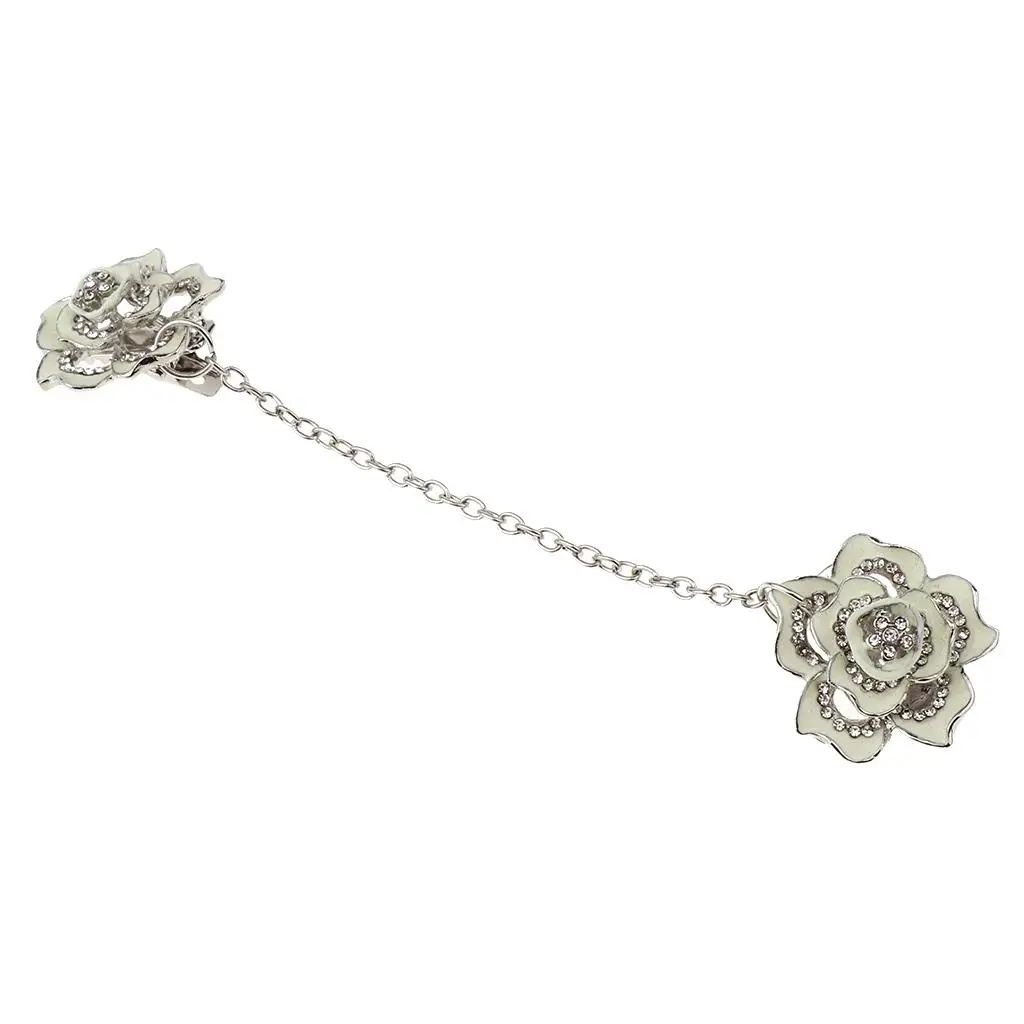 المرأة خمر حجر الراين سترة سترة كليب سبيكة زهرة الملابس كليب