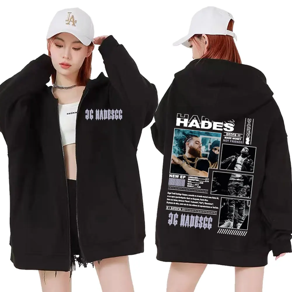 Rapper Hades 66 Make Money Not Friends Album Cover Zip Up Hoodies Men Women's Fashion Hip Hop Pop Music Zipper Hoodie Sweatshirt