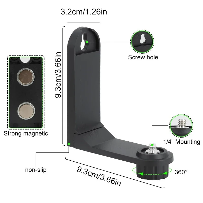 Norm 360 Degree Rotating Magnetic Bracket for Laser Level with 1/4' Thread