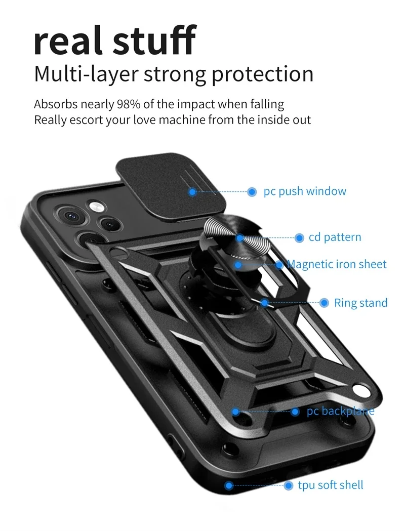 For Hauwei Nova Y61 Case Armor Camera Car Magnetic Ring Holder Protection Phone Cases For Huawei Nova Y61 Y 61 61Y Back Cover