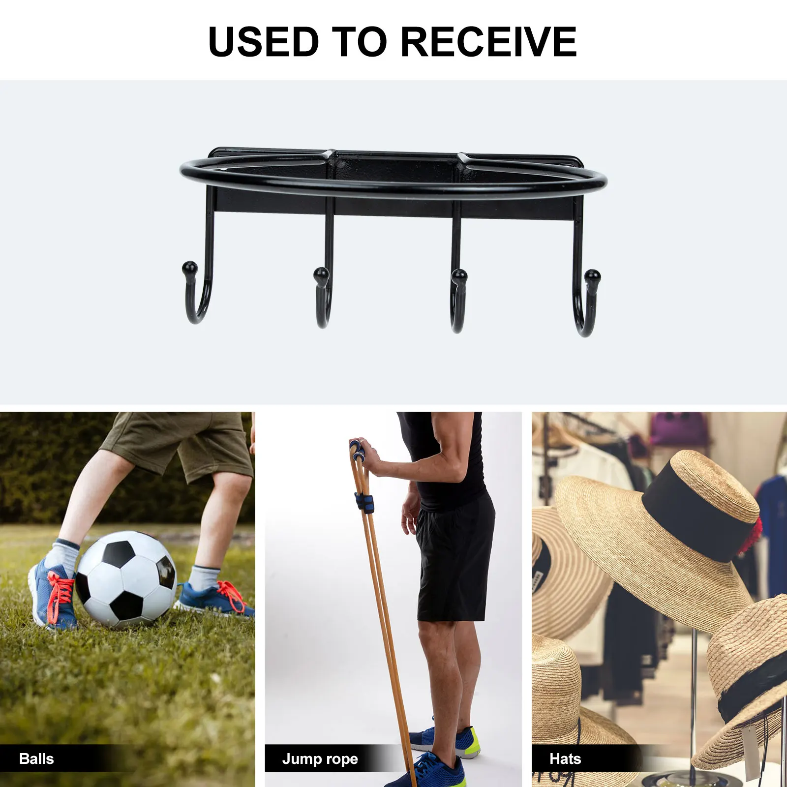 

Basketball Storage Rack Football Holder Mount Iron Brackets Sports Equipment Wall