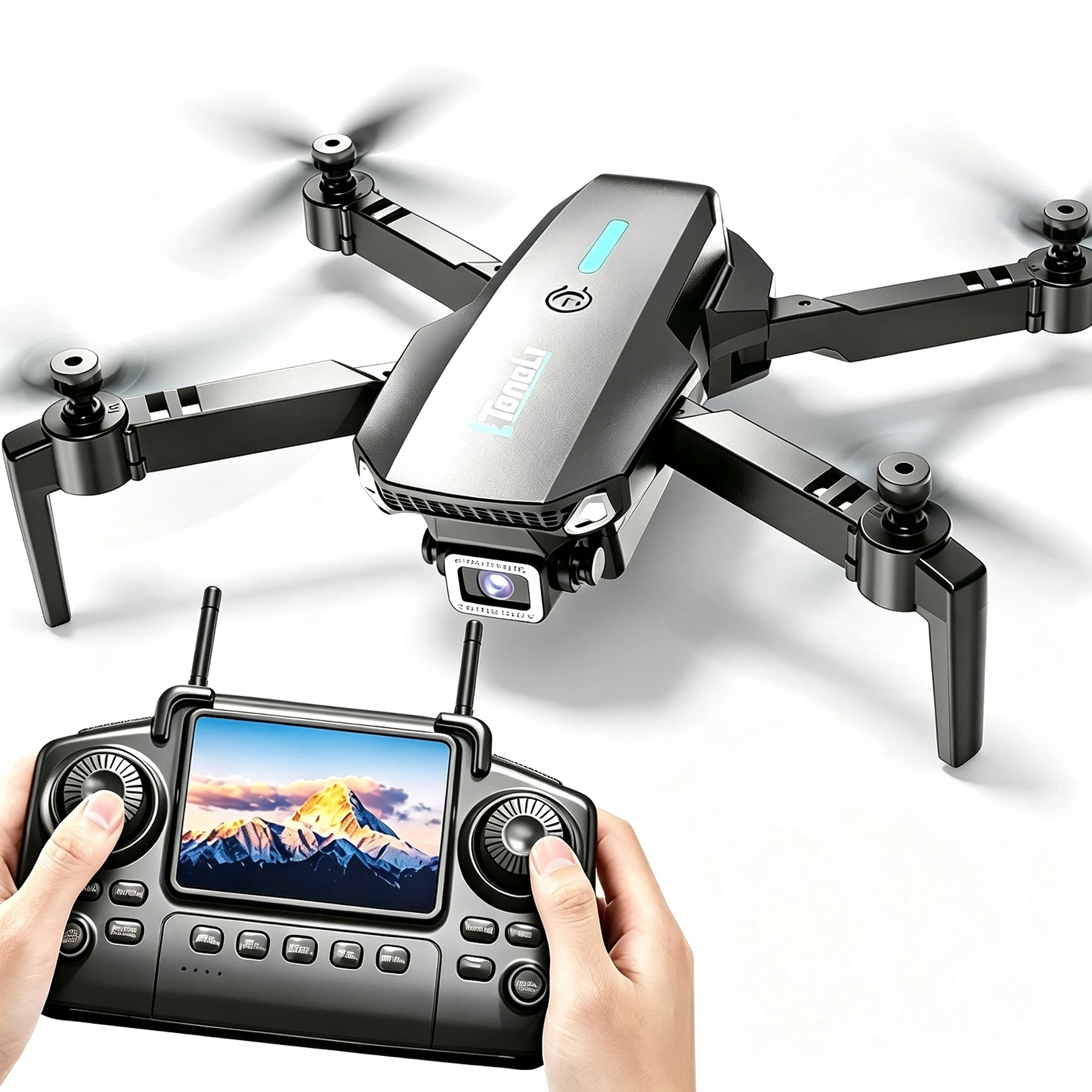 TONGLI Foldable Drone RC Quadcopter with 3.1‑Inch Large‑Screen Remote Control Single‑Camera / Dual‑Camera Aerial Versions One‑Key Takeoff Gesture Photo Headless Mode Long Battery Life for Teen & Adult Beginners Ideal Photography Gift