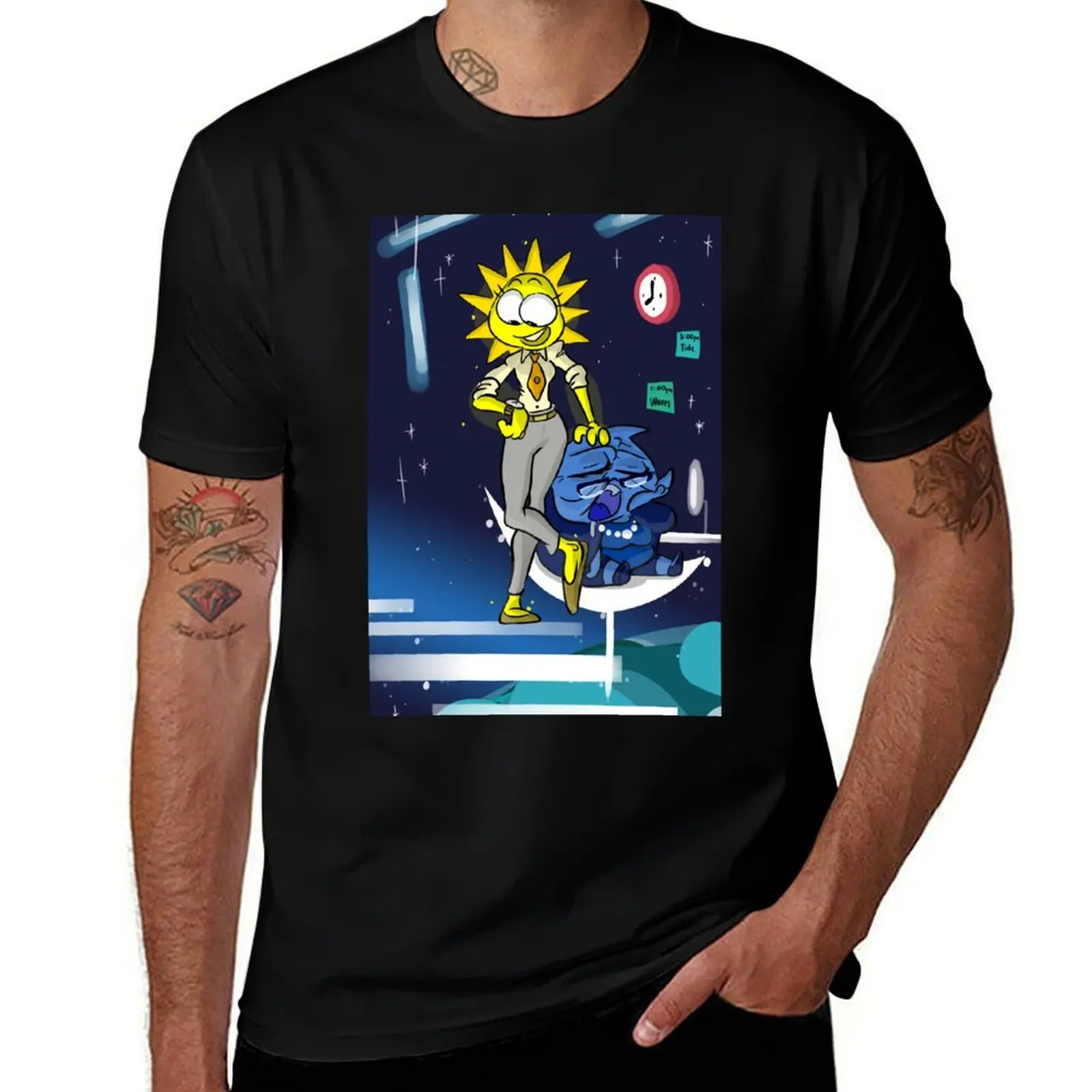 

Time Management T-Shirt cotton graphic tees tops blacks Men's t-shirt