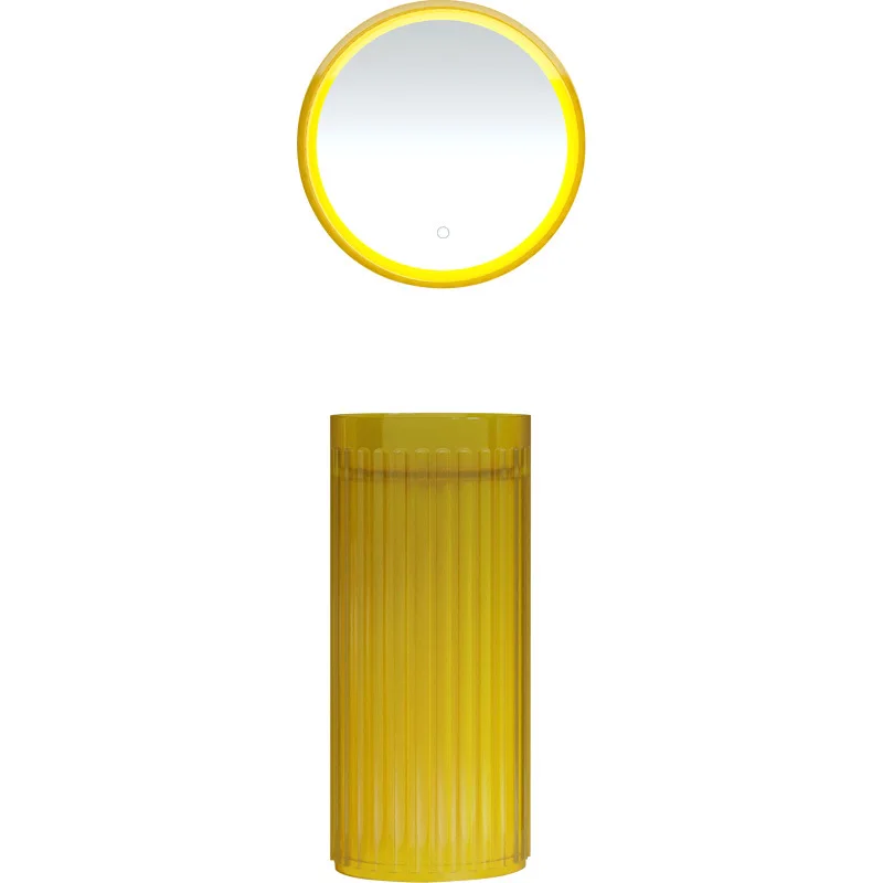 

Transparent resin wash basin household vertical striped cylindrical crystal column basin bathroom washbasin