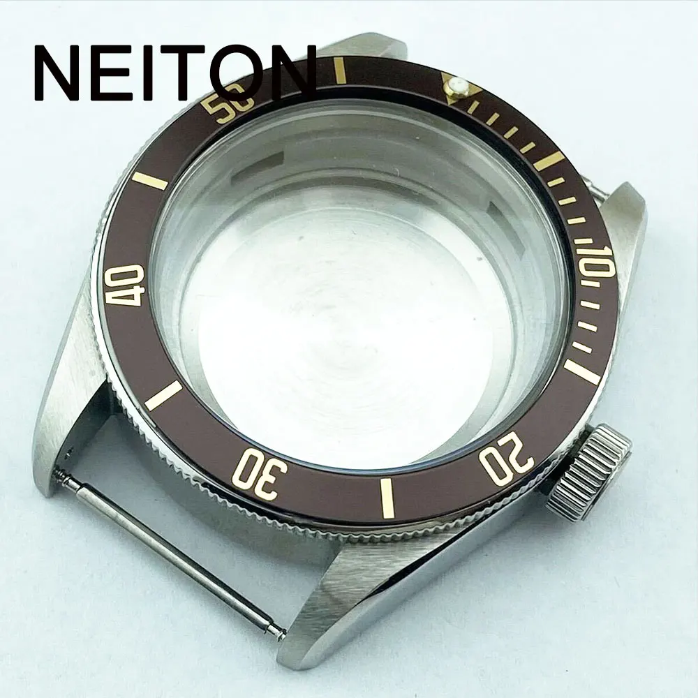 NEITON 41mm Black PVD Case Sapphire Glass Black NH35 ETA2836NH36 MIYOTA8215 Back Transparent Glass