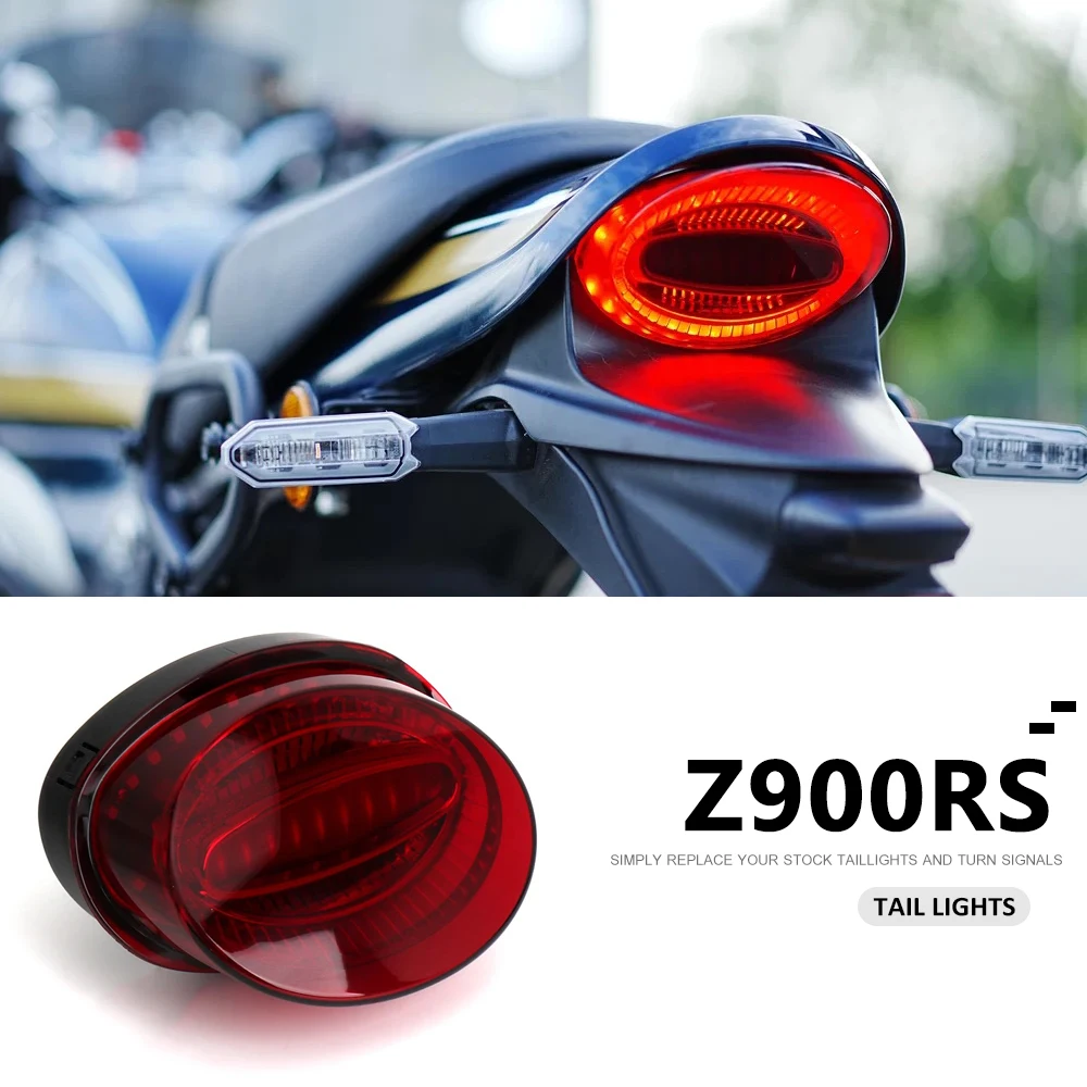 

Motorcycle Accessories LED Rear Stop Brake Tail Light Taillight Red Plug and Play For Kawasaki Z900RS Z900 RS z900rs 2018 - 2023