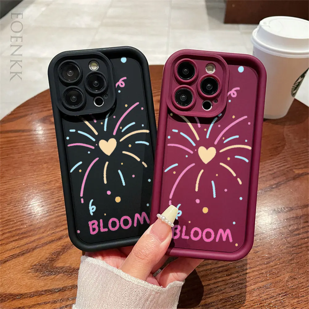 Blooming Fireworks Artistic Phone Case For iPhone 16 15 14 13 12 11 Pro Max X XS XR 7 8 Plus Soft Silicone Shockproof Back Cover