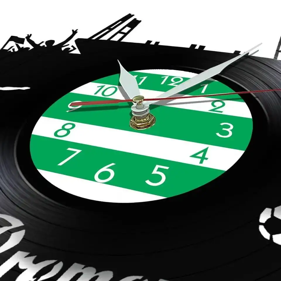 Bremen Skyline Vinyl Record Wall Clock Man Cave Home Decor Germany Football Stadium Music Album Art Wall Watch Soccer Fans Gift