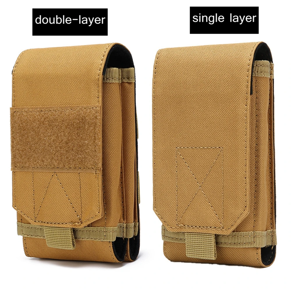 

single layer/double-layer 7 inch Waist Phone Pouch Double Molle Sytsem Cellephone Bag Outdoor Cigarette Pouch Outdoor Tool Bag