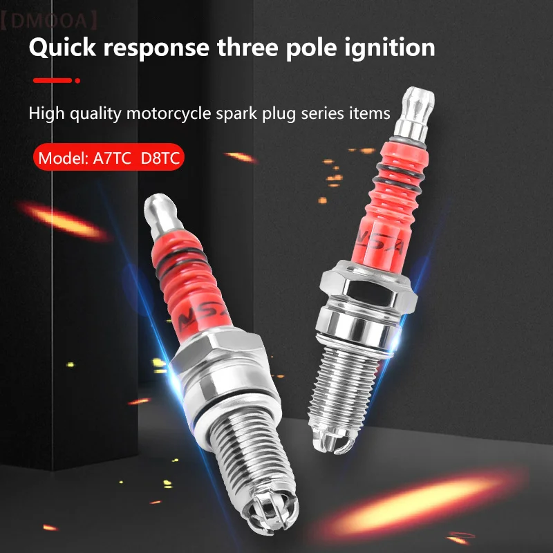 3 Triple Electrode Racing Spark Plug A7TC D8TC For GY6 CG 50 70 110 125 150CC Motorcycle Atv Scooter Dirt Bike Go Kart 1 Pcs