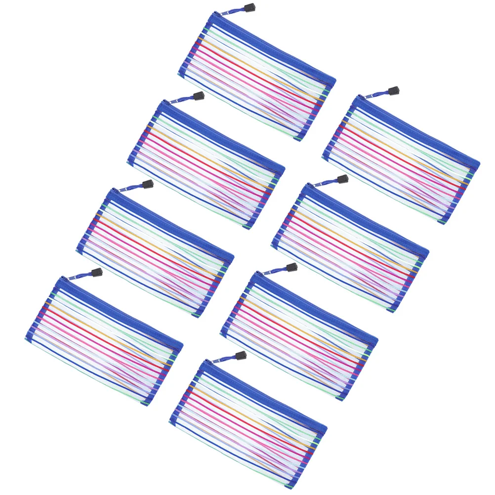 

8Pcs Cash Bag Large Capacity Zipper Design Pencil Case Portable Pen Organizer Multi-Use Stationery Holder School Pencil Storage