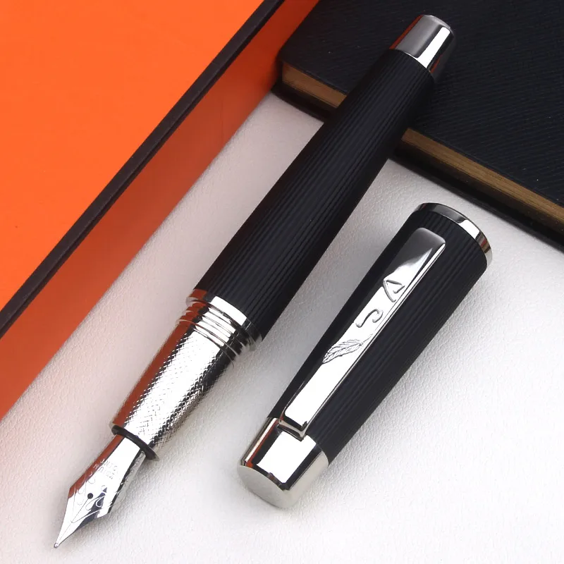 JD #149 Luxury Special Collection Silver Big Black Fountain Pen Nib Business Practicing Calligraphy Ink Absorption Writing