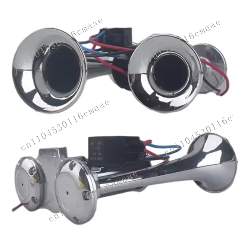 Super Loud Dual Horn Speakers 12V 24V 600DB Electric Air Horn Kit with Compressor for Vehicle Car Truck Boat