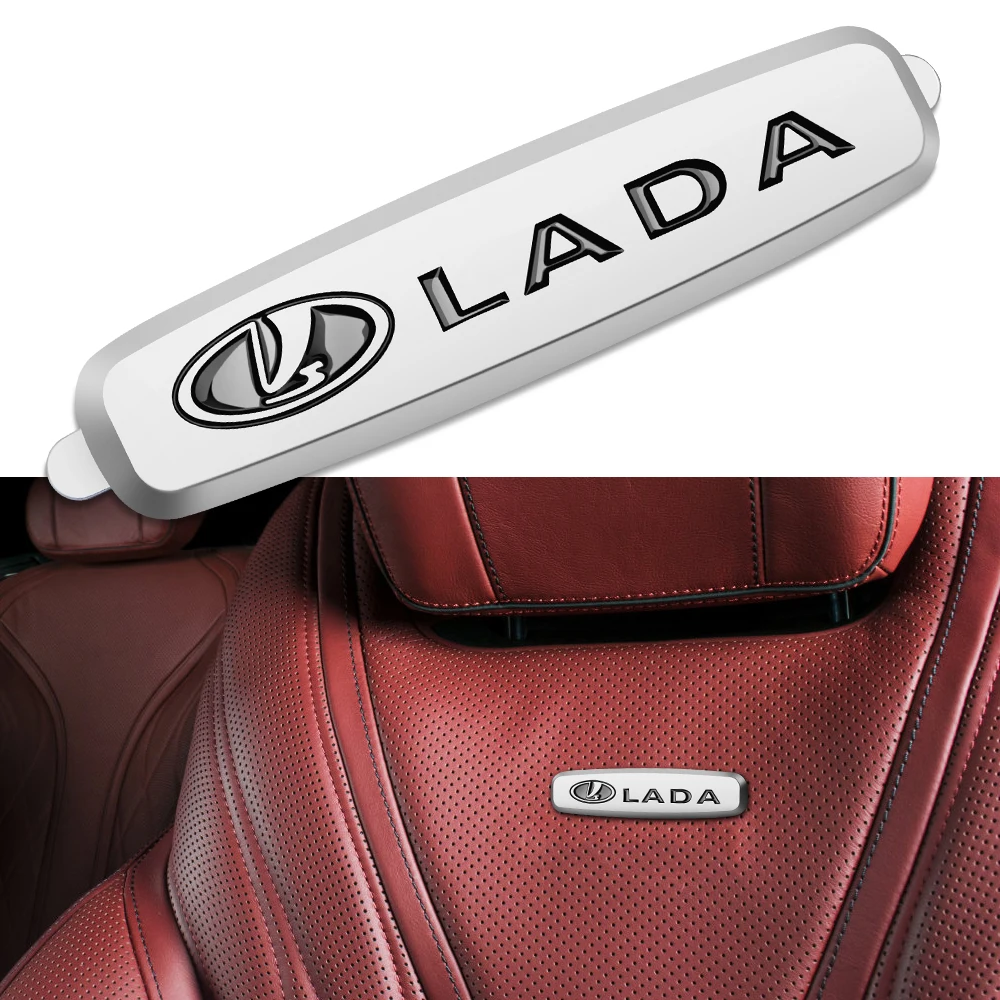 2pcs Metal Clip Seat Sticker For LADA Niva 1/32 2107 2101 Vesta Priora Diecast Kalina Samara Safarl Granta LADA Emblem Sticker