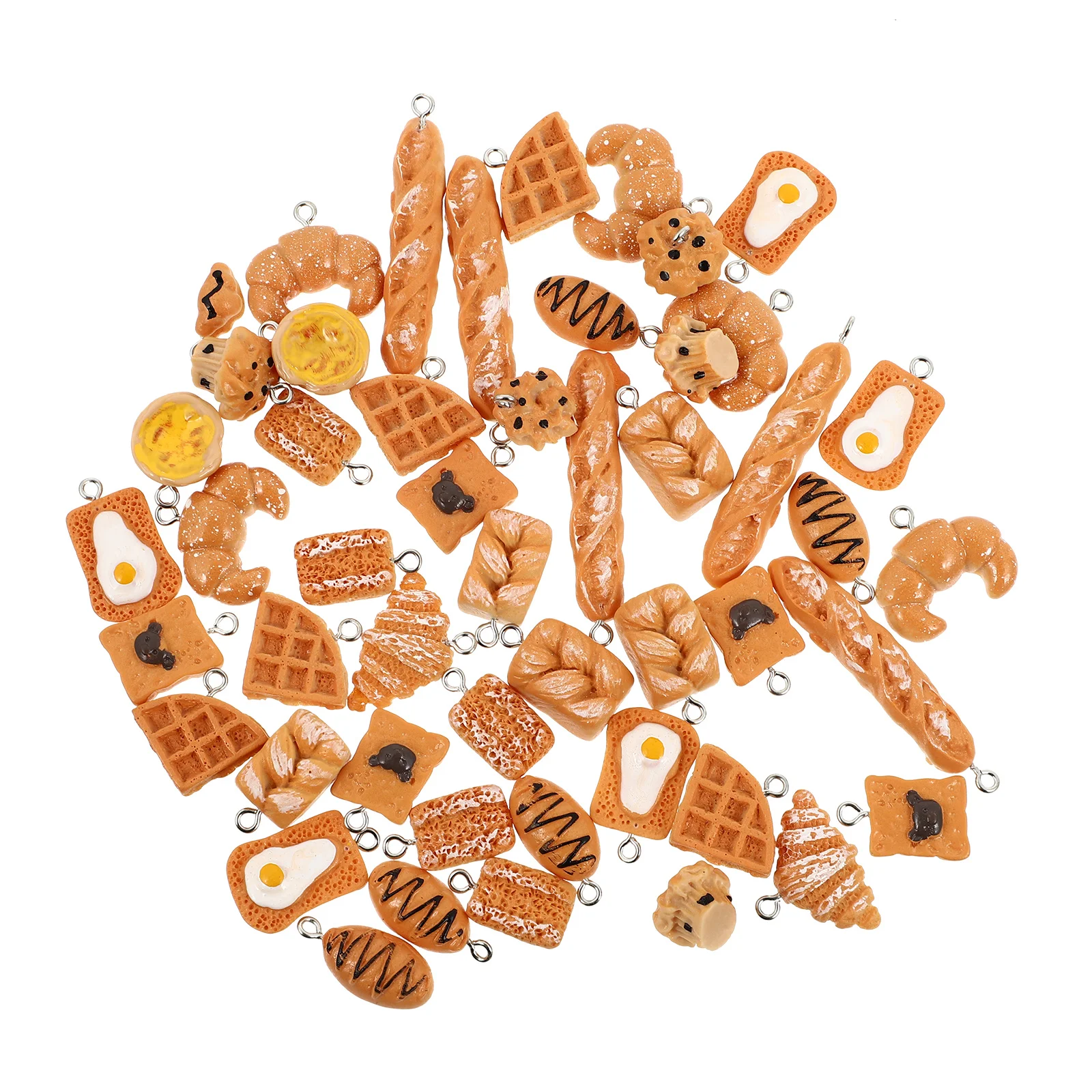 

50pcs Cake Pendant For Jewelry Making Diy Charms Craft Supplies Baking Theme Decorative Accessories Handmade Necklace Bracelet