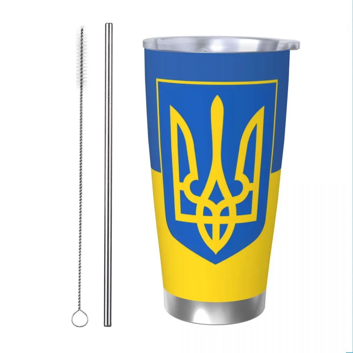 Ukraine Tumbler Vacuum Insulated Ukraine National Flying Coffee Cups Vacuum Flask Double Wall Mug Spill Proof, 20oz