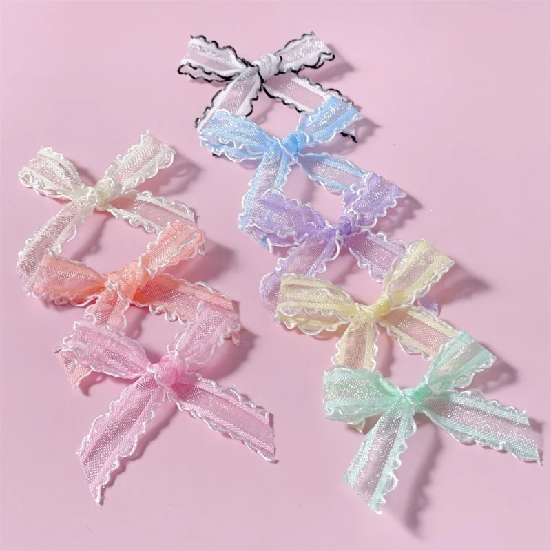 20 Stück/Lot 4x4cm Kleine Satinband-Schleifen Bunte Tüllschleifen Blumenapplikationen für DIY-Bastelarbeiten Handarbeit Party Hochzeitsdekoration – Detail 7