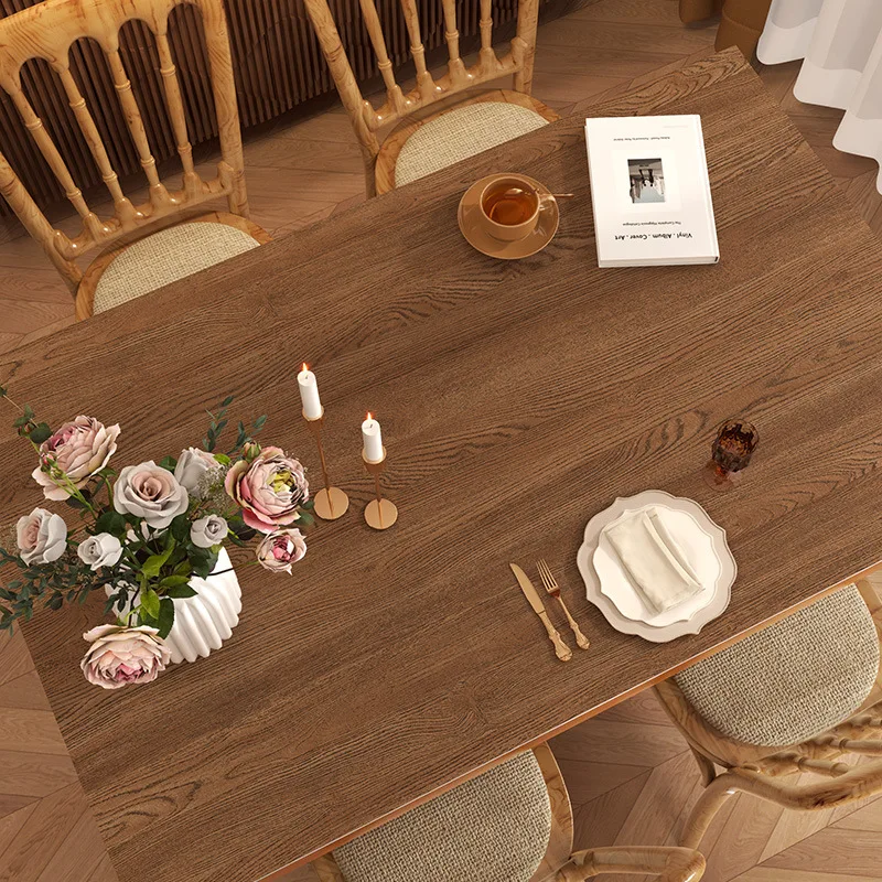 

1pc Imitation Wood Grain Table Cover Retro Farm Wood Decoration Birthday Party Restaurant and Holiday Durable Stylish Tablecloth
