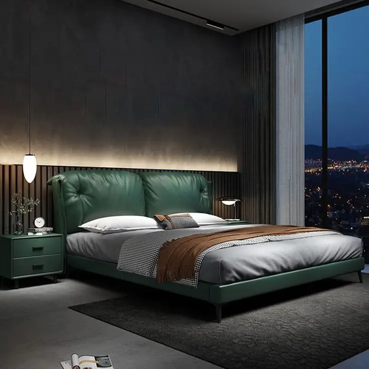 Customized Modern Solid Wood Bedroom Furniture Set for Commercial Hotel Rooms Apartments 5 Star Quality Panel Style Living Room