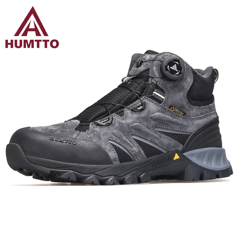 

HUMTTO Waterproor Boots Winter Platform Work Rubber Ankle Boots Outdoor Men's Sneakers Luxury Designer Work Safety Shoes for Men